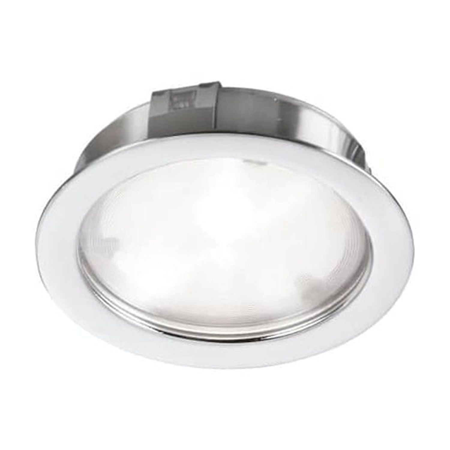 Modern White LED Recessed Puck Light with Chrome Finish
