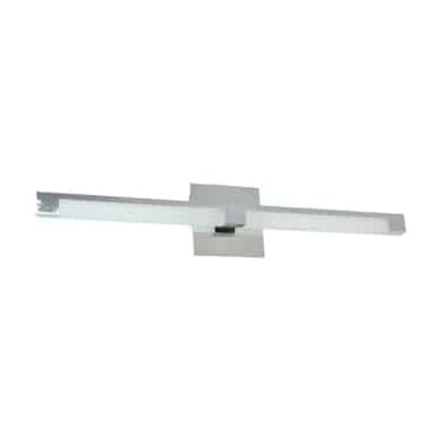 28" Chrome LED Vanity Light with White Rectangular Shade