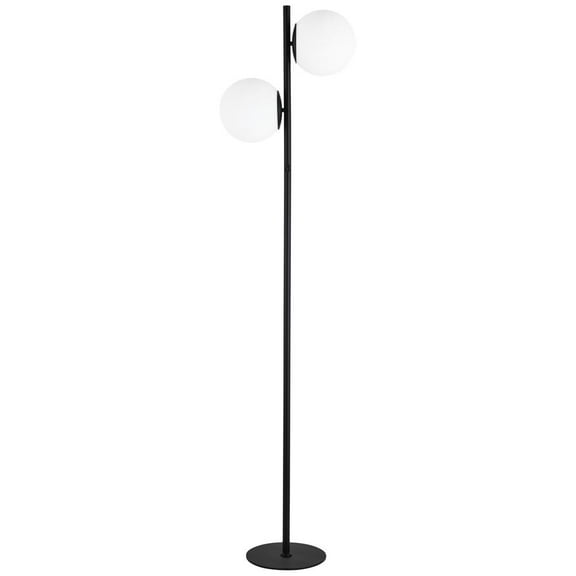Dainolite 2LT Incandescent Floor Lamp, MB, WH Opal Glass