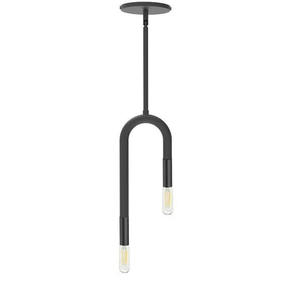 WAN-152P-MB Dainolite Wand - 2 Light Pendant In Modern Style-15.75 Inches Tall and 5 Inches Wide-Matte Black Finish