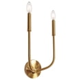 thumbnail image 1 of Dainolite Metal Contemporary 2 Light Eleanor Aged Brass Wall Sconce, 1 of 3