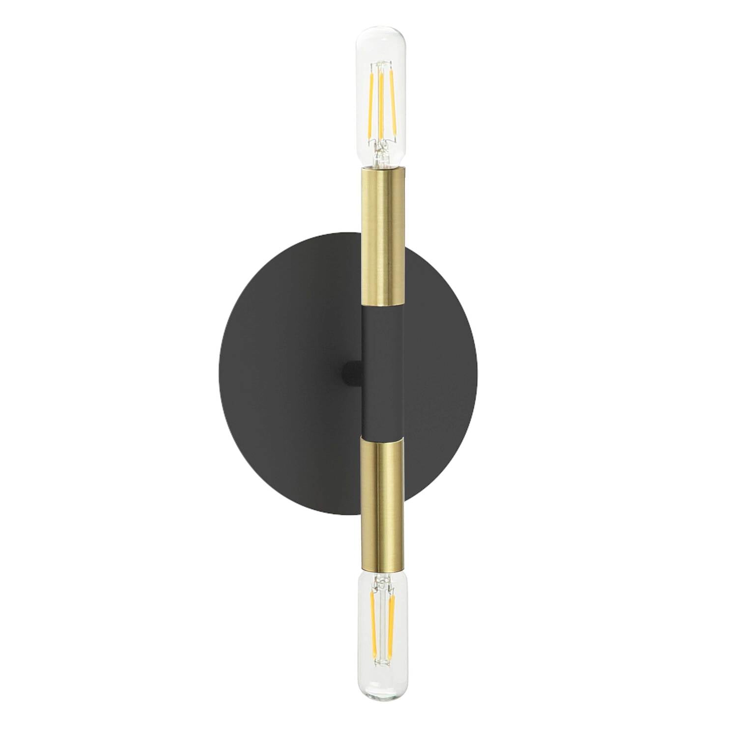 Modern Matte Black & Aged Brass Dimmable Wall Sconce