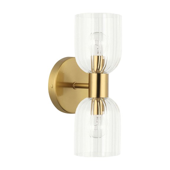 Dainolite VIE-102W-AGB Vienna 2 Light 12" Tall Wall Sconce - Brass