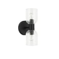 thumbnail image 1 of Dainolite 2 Light Incandescent Vienna Wall Sconce Matte Black w/ Clear Ribbed Glass, 1 of 2