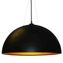 Dainolite 3 Bulb Pendant, Black & Gold Finish