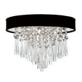 thumbnail image 1 of Dainolite 3 Light Crystal Flush-Mount w/Black Shade - Polished Chrome, 1 of 2