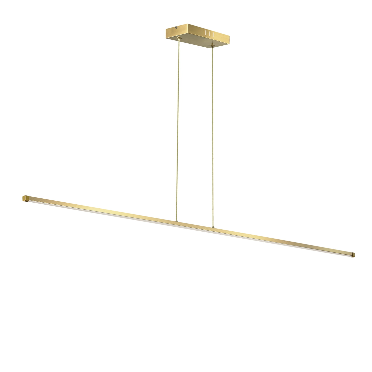Aged Brass 36" LED Linear Pendant Light with Glass Shade