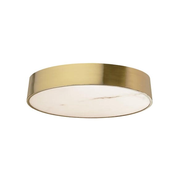 Dainolite 30W Flush Mount in Aged Brass w/ Alabaster Diffuser