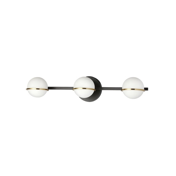 Dainolite 3LT Halogen Vanity, MB/AGB with WH Opal Glass