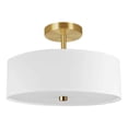 thumbnail image 1 of Dainolite Fabric Transitional 3 Light Everly White Semi-Flush Mount, 1 of 3