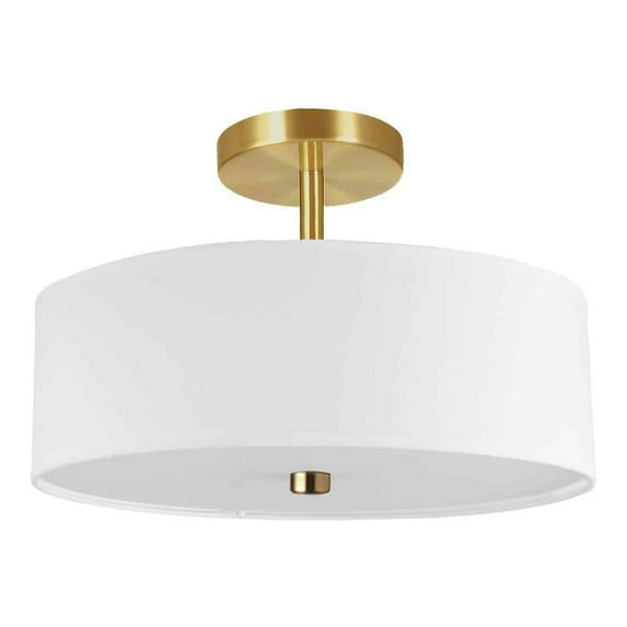 Dainolite 3LT Incandescent Semi-Flush AGB, White Shade