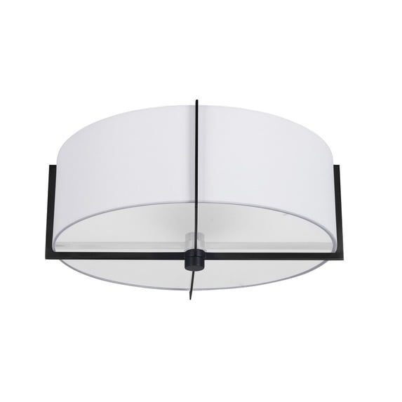 Dainolite 3LT Incandescent Semi-Flush Mount, MB w/ WH Shade