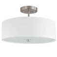thumbnail image 1 of 571-143SF-SC-WH Dainolite Everly - 3 Light Semi-Flush Mount-Satin Chrome Finish-White Shade Color, 1 of 4