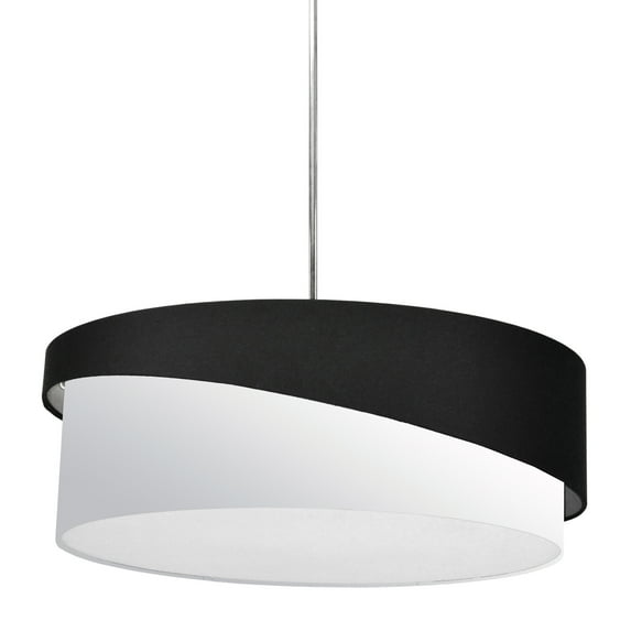 Dainolite 3LT Jazlynn Pendant, Black/White Shade w/ 790 Diff