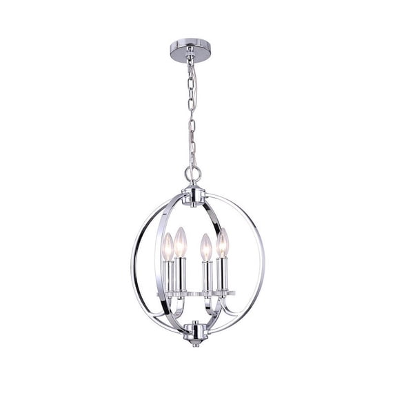 Dainolite 4 Light Chandelier, Polished Chrome Finish