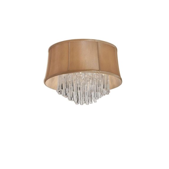 Dainolite 4 Light Crystal Flush-Mount - Polished Chrome
