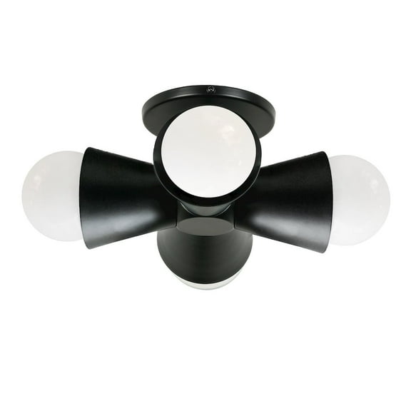 Dainolite 4 Light Incandescent Flush Mount Matte Black