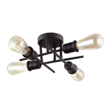 Dainolite 4 Light Semi-Flush Mount, Espresso Finish