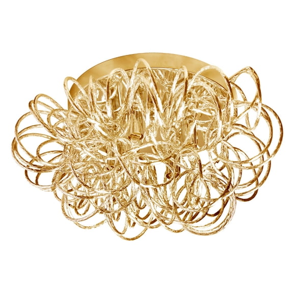 Dainolite 4 Light Tubular Flush Mount - Gold