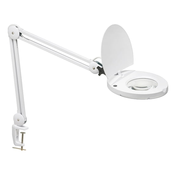 Dainolite - 47 Inch 8W 1 LED Magnifier Lamp with A Bracket White White Finish