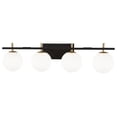 thumbnail image 1 of VAD-324W-MB-AGB Dainolite Vivaldi - 4 Light Bath Vanity In Transitional Style-8 Inches Tall and 32.5 Inches Wide-Matte Black/Aged Brass Finish, 1 of 9