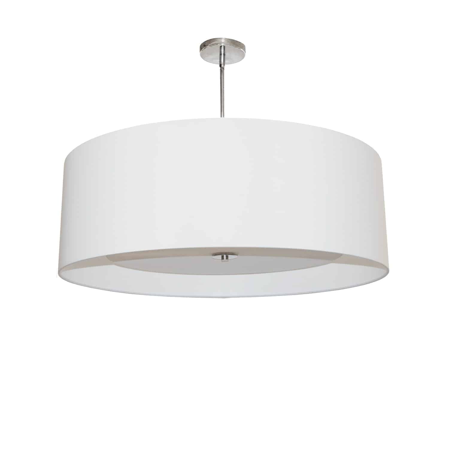 Helena 22" Polished Chrome Drum Pendant with White Shade
