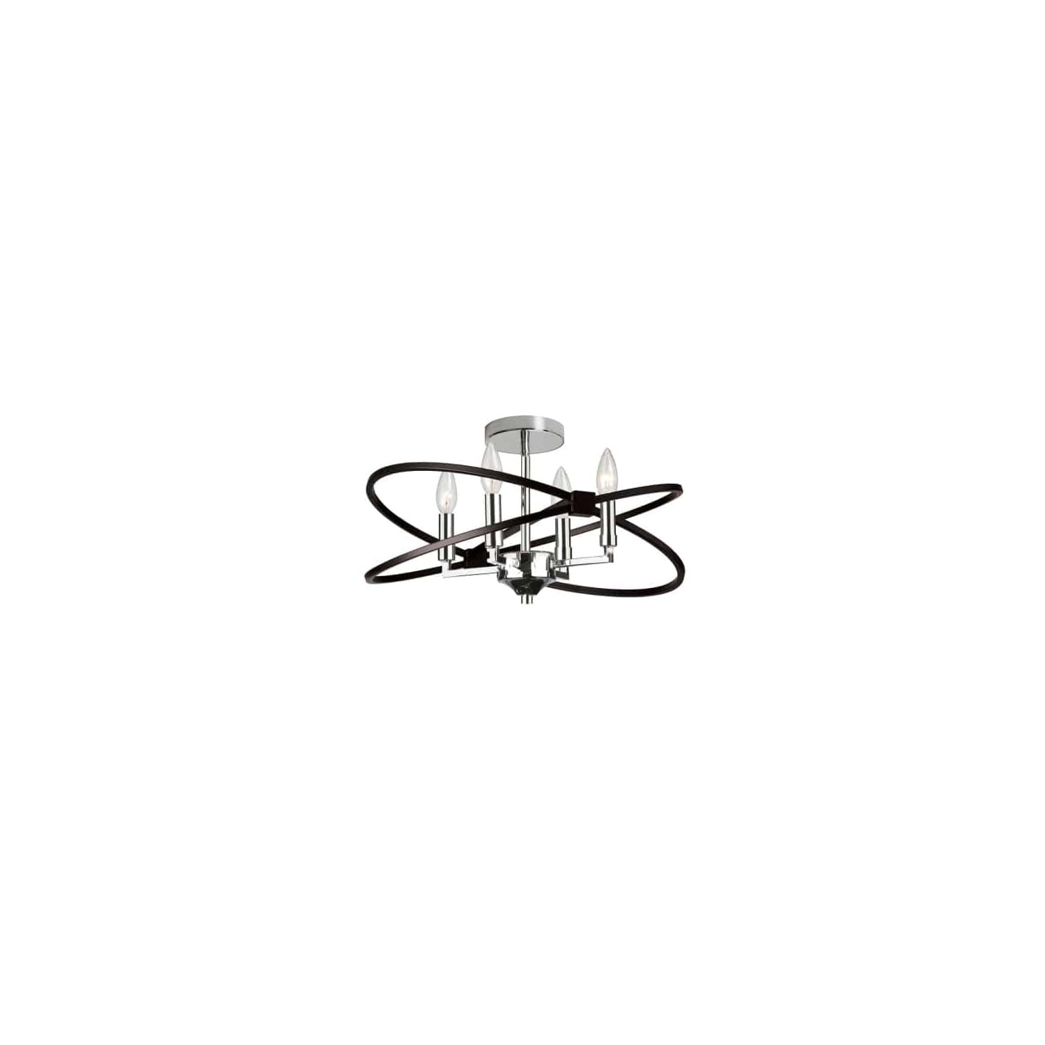 Paloma 18" Matte Black and Chrome Semi-Flush Mount Light