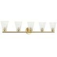 thumbnail image 1 of Dainolite 5 Light Incandescent Vanity Aged Brass with Clear Ribbed Glass, 1 of 2