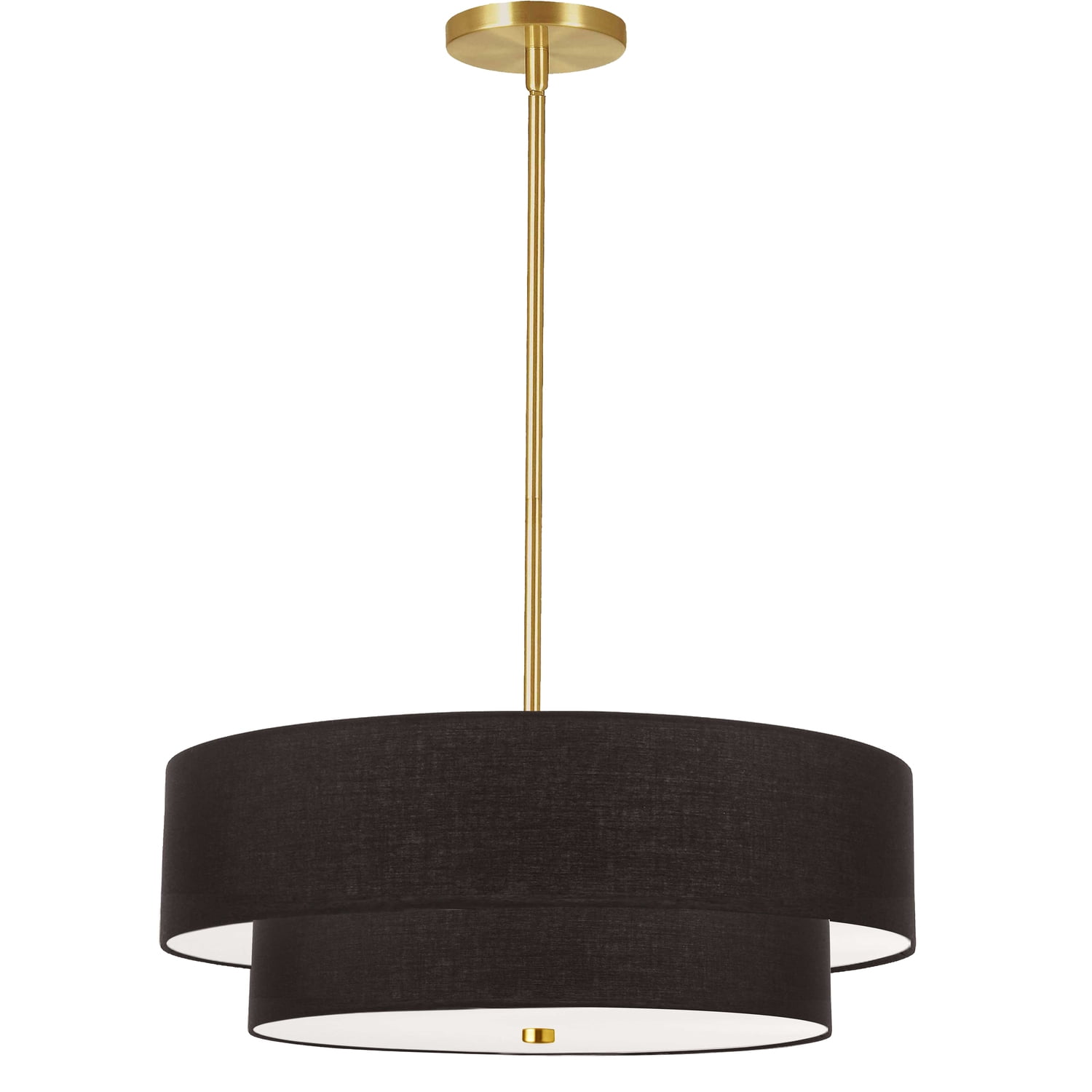 Aged Brass and Black 20" Drum Pendant Light