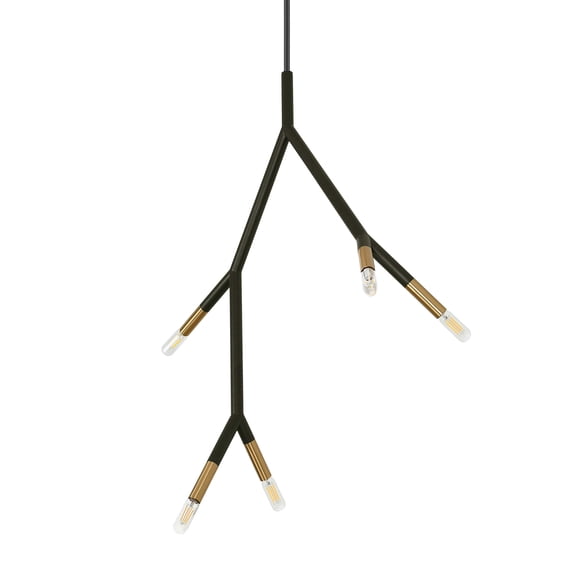 Dainolite Mor-125P Morgan 5 Light 8" Wide Multi Light Pendant - Black