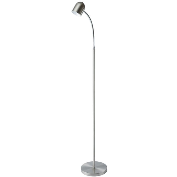 Open Box Dainolite 5W LED Floor Lamp, Satin Chrome Finish