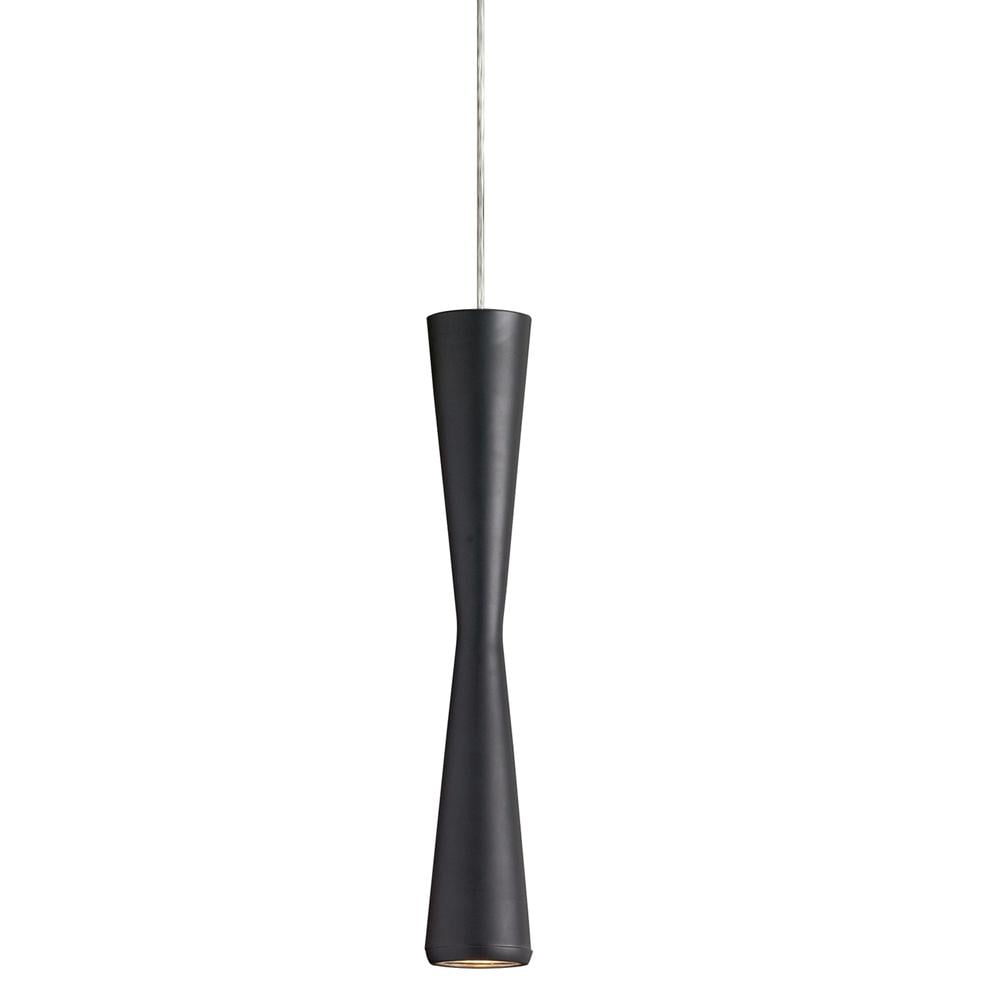 Matte Black Glass LED Indoor/Outdoor Pendant Light