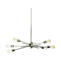 Dainolite 6 Light Horizontal Pendant, Burnished Chrome Finish