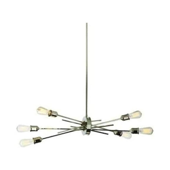 Dainolite 6 Light Horizontal Pendant, Burnished Chrome Finish