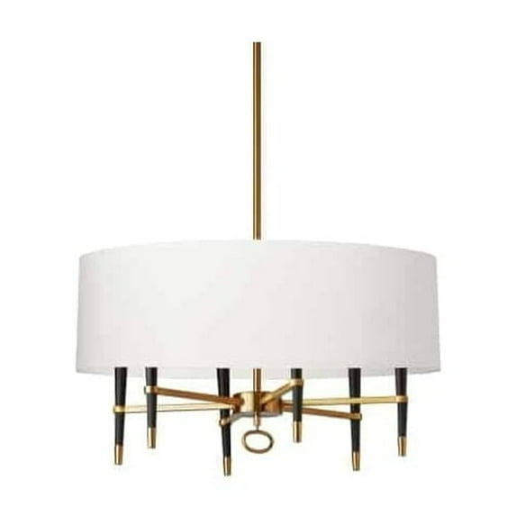 Dainolite 6 Light Incandescent Chandelier, Vintage Bronze, White Shade