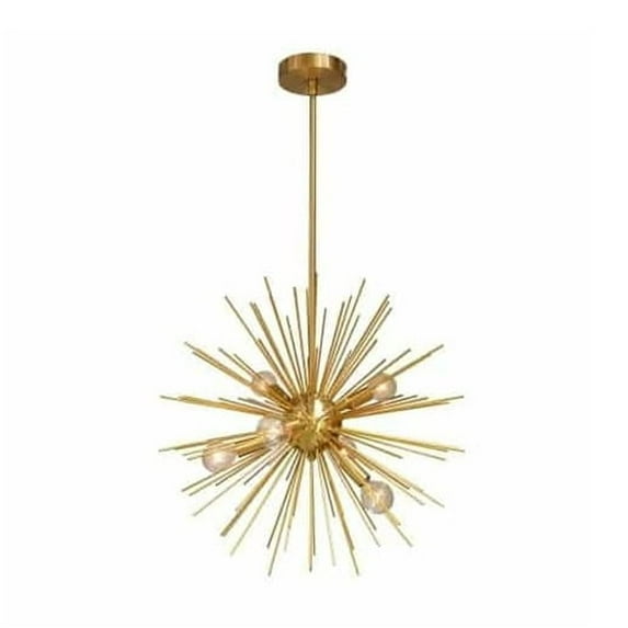 Dainolite 6 Light Pendant, Gold & Vintage Bronze Finish