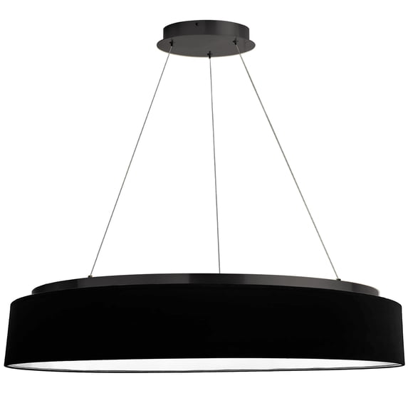 Dainolite 63W Chandelier, Matte Black w/ Black Shade