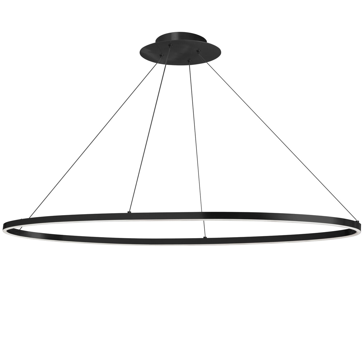 Circulo Modern 44" Black and Silver LED Pendant Light