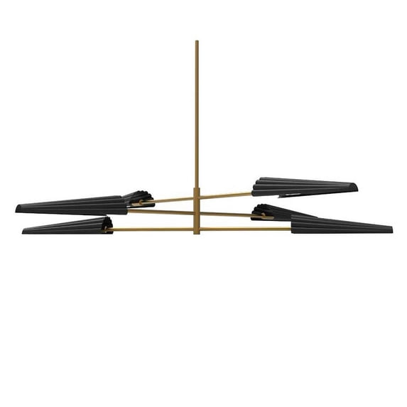 CSE-476C-AGB-MB Dainolite Cassie - 6 Light Chandelier In Contemporary Style-6.25 Inches Tall and 47.75 Inches Wide-Aged Brass/Matte Black Finish