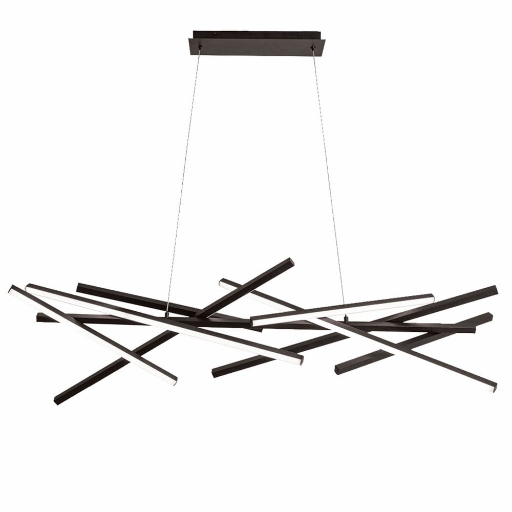 CAY-5562LEDHC-MB-Dainolite-Carly - 62W 1 LED Chandelier-10.75 Inches Tall and 55 Inches Wide-Matte Black Finish
