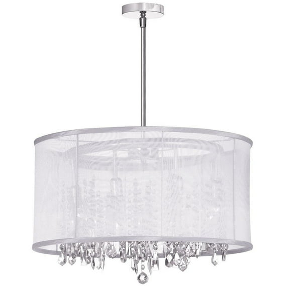 Dainolite 8 Light Crystal Chandelier - Polished Chrome