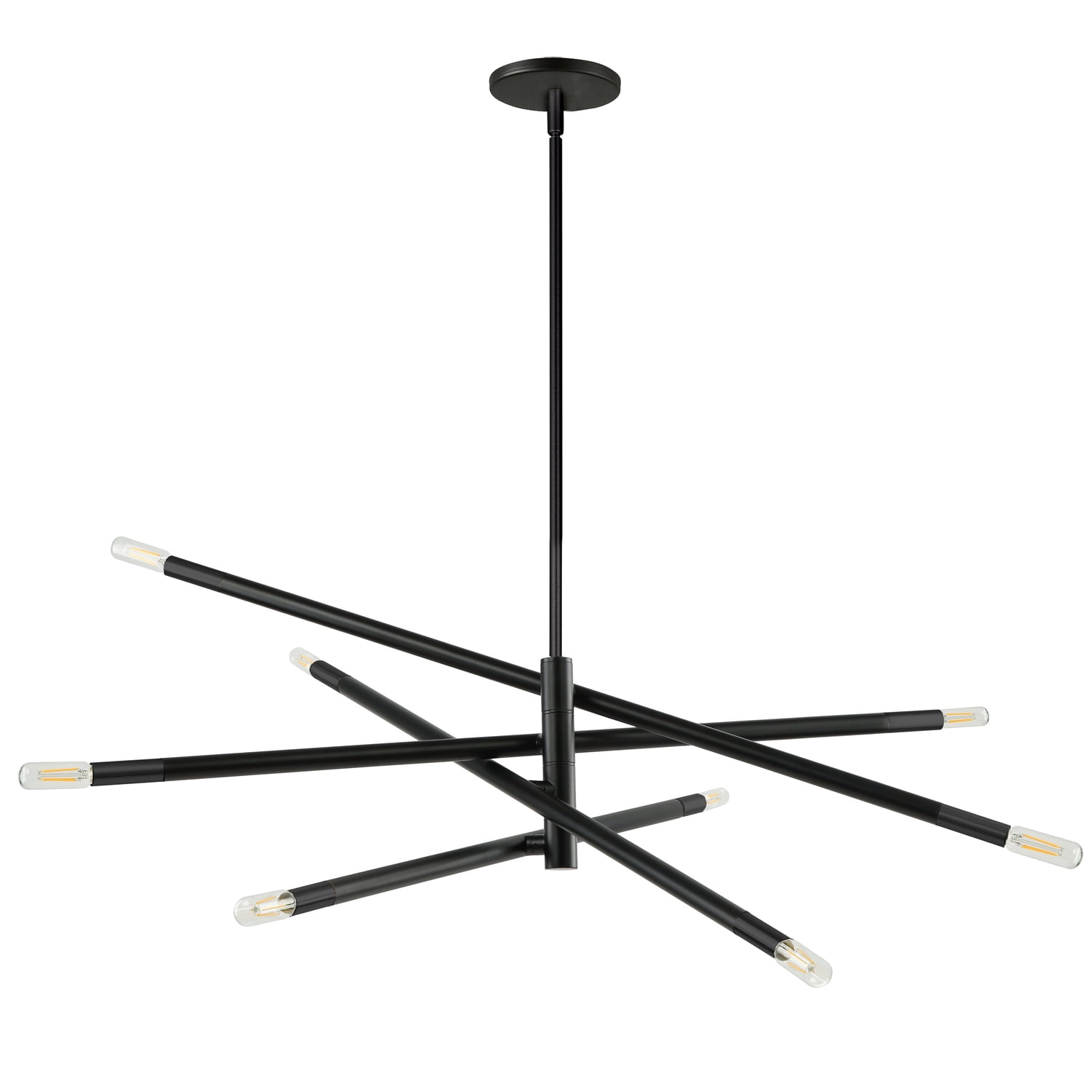 50 in Matte Black 8-Light Modern Pendant Ceiling Light