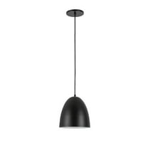 Dainolite 1 Light Pendant in Matte Black w/ in Matte Black Metal Shade