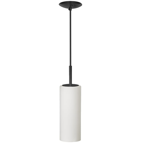 Dainolite 83202-MB-WH 4 in. Paza 1 Light Incandescent Pendant, Matte Black with White Glass