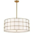 thumbnail image 1 of Dainolite Alcala 25" 4-light Transitional Metal Pendant in Aged Brass/White, 1 of 5