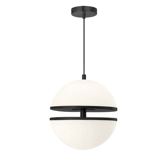 Dainolite AMC-1330LEDP-MB 30W Pendant, Matte Black with White Glass