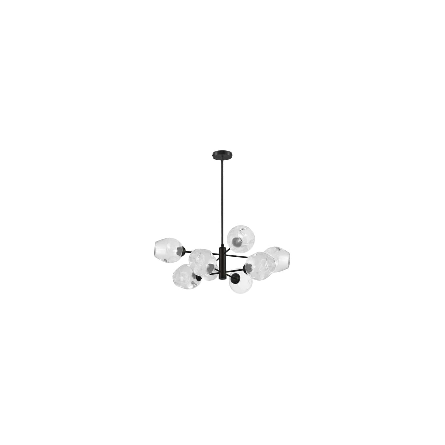 Eclipse 26'' Black Modern Globe Pendant with Clear Glass