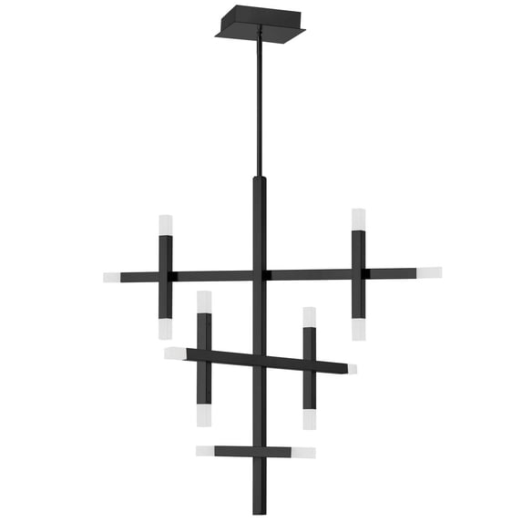 ACS-3656C-MB-FR-Dainolite-Acasia - 42W 14 LED 3-Tier Chandelier In Contemporary Style-31.5 Inches Tall and 35.5 Inches Wide-Matte Black Finish