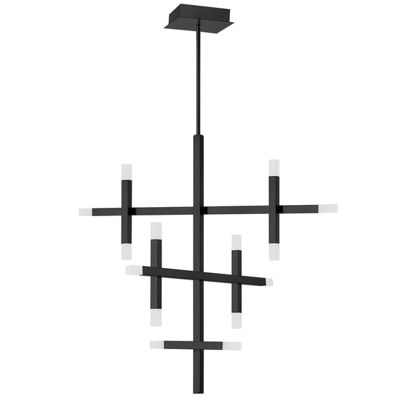 ACS-3656C-MB-FR-Dainolite-Acasia - 42W 14 LED 3-Tier Chandelier In Contemporary Style-31.5 Inches Tall and 35.5 Inches Wide-Matte Black Finish