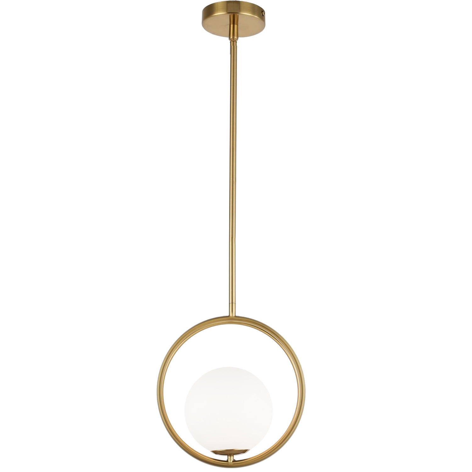 Adrienna 10" Aged Brass Modern Globe Pendant Light